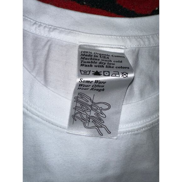 Some Ware - Oversized Logo-Print Organic Cotton-Jersey T-Shirt - White - Picture 3 of 3